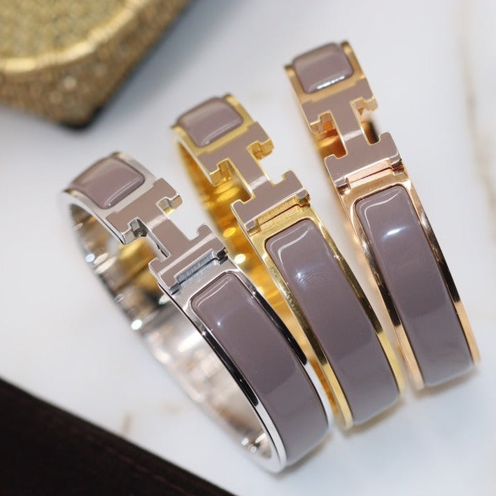 [✨Rose💎]H BRACELET 12MM BROWN