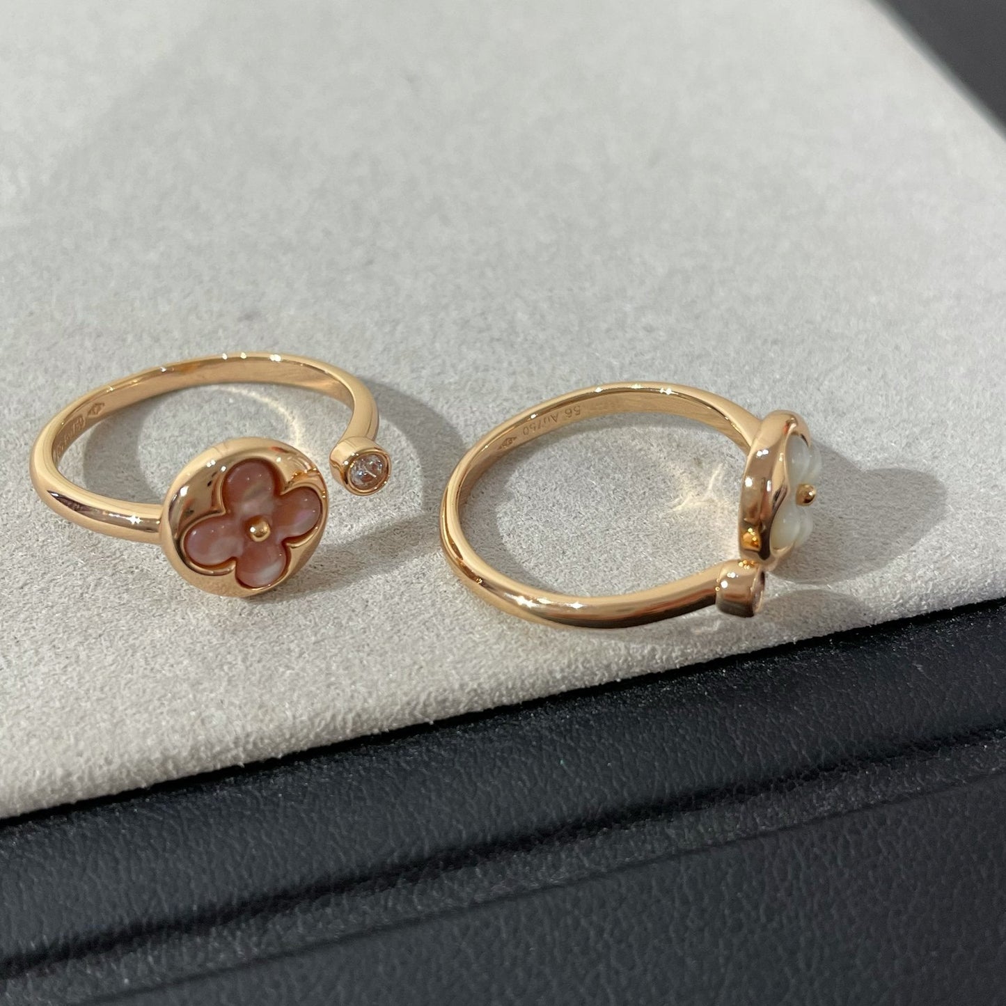 [✨Rose💎]SUN 1 DIAMOND PINK MOP RING