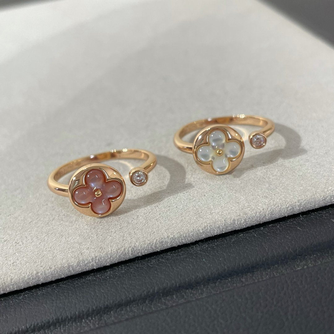 [✨Rose💎]SUN 1 DIAMOND PINK MOP RING