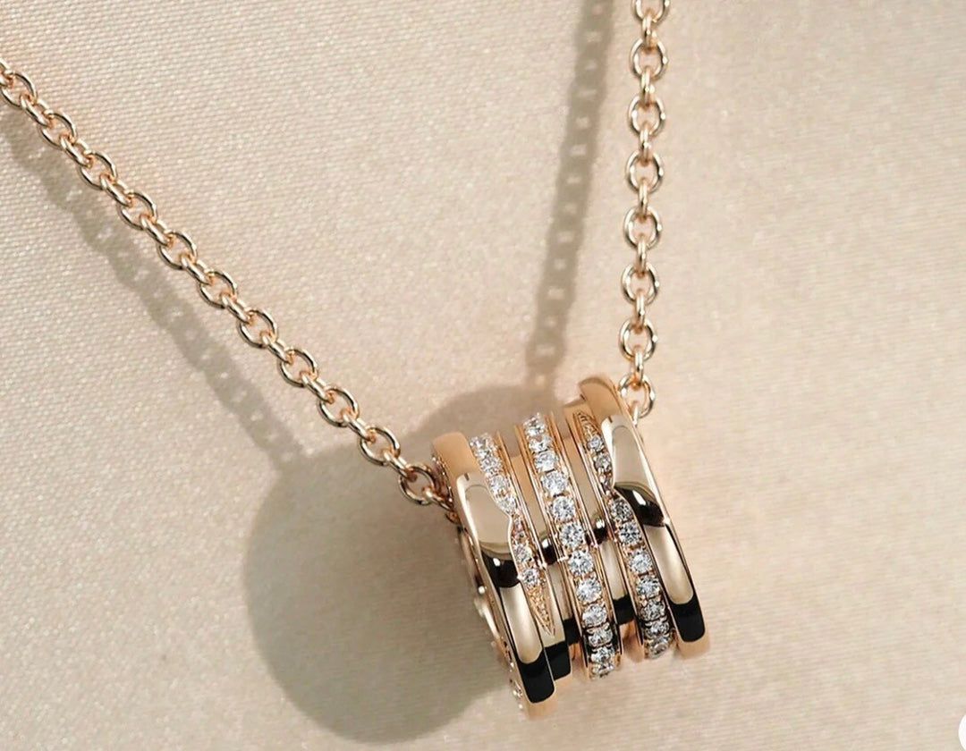 [✨Rose💎]ZERO 1 PINK GOLD DIAMOND NECKLACE