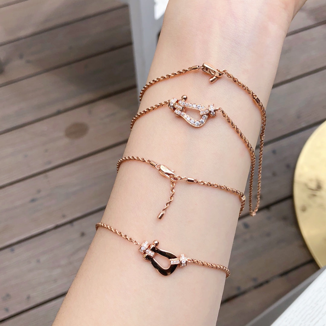 [✨Rose💎]FORCE 10 PINK GOLD DIAMOND NECKLACE