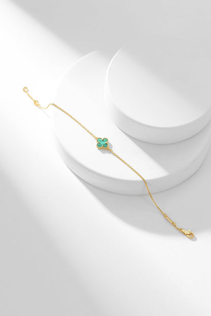 [✨Rose💎]CLOVER BRACELET MALACHITE 1 MOTIF