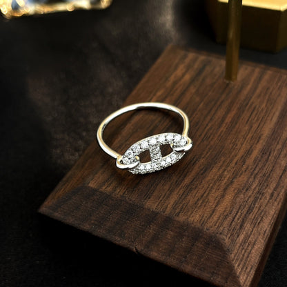 [✨Rose💎]RONDE SMALL SILVER DIAMOND RING