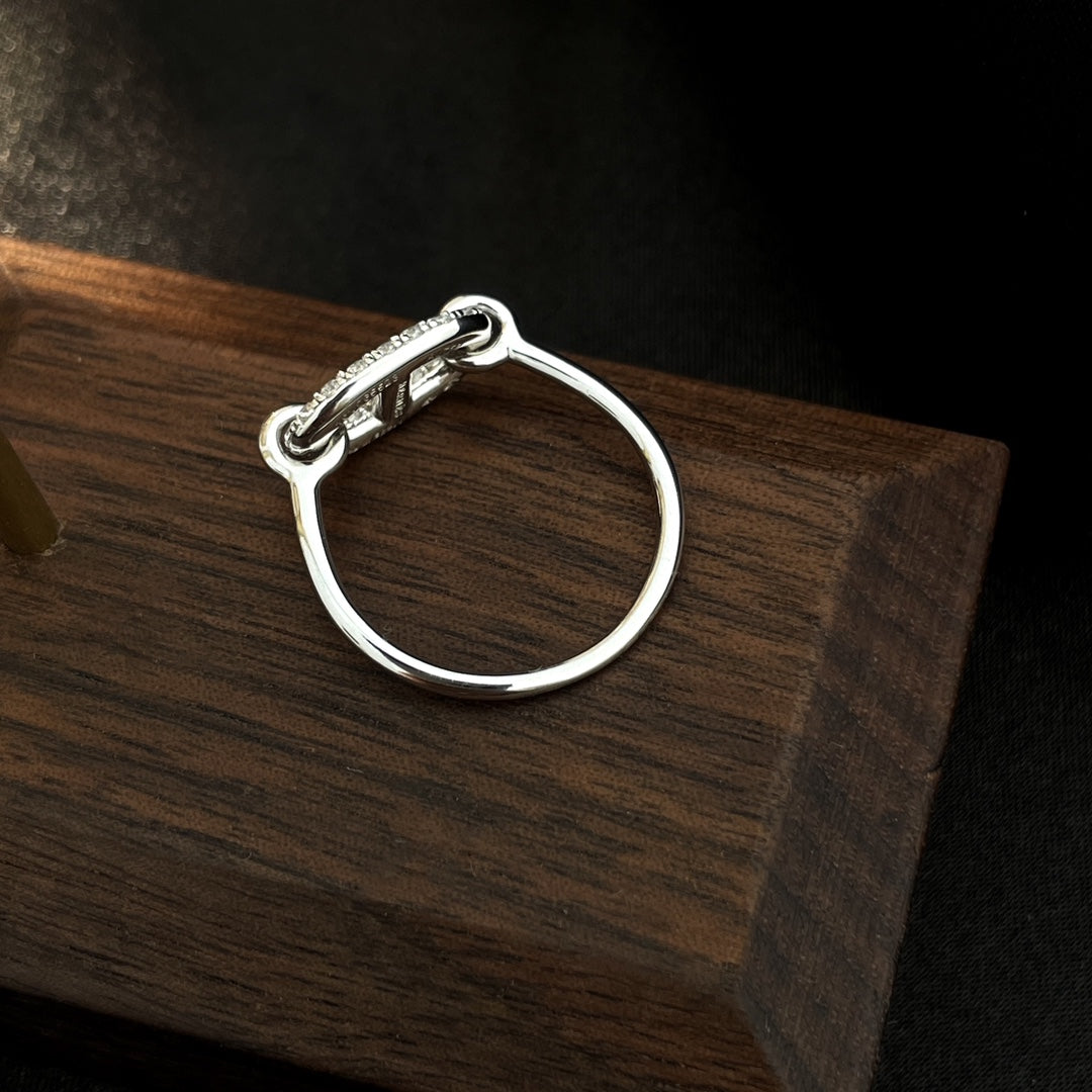 [✨Rose💎]RONDE SMALL SILVER DIAMOND RING