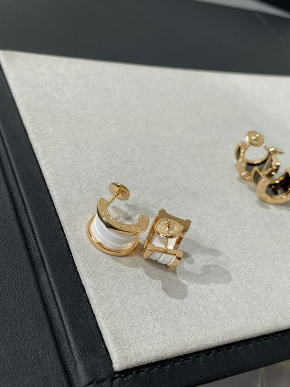 [✨Rose💎]ZERO 1 PINK GOLD CERAMIC EARRINGS