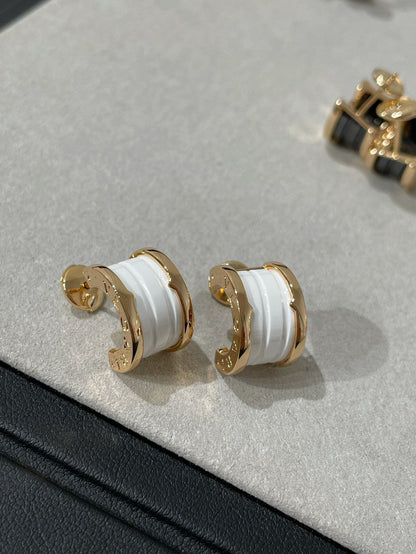 [✨Rose💎]ZERO 1 PINK GOLD CERAMIC EARRINGS