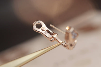 [✨Rose💎]SERPENT PINK GOLD DIAMOND EARRINGS