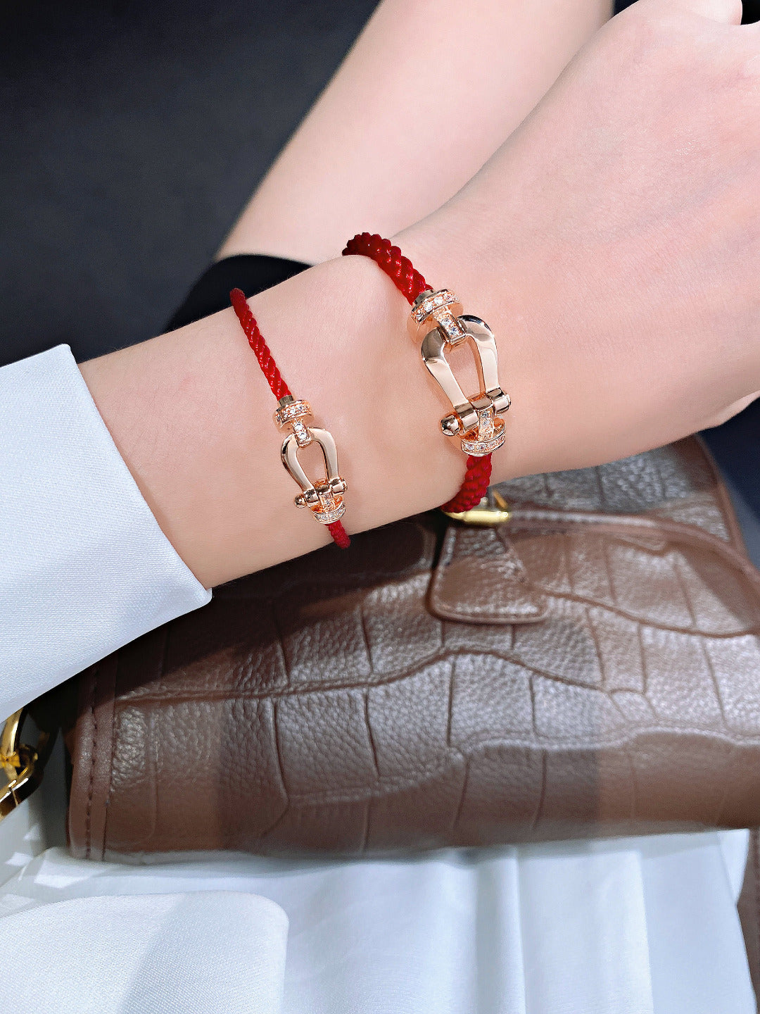 [✨Rose💎]FORCE 10 HALF DIAMOND PINK GOLD RED CORDERI LARGE AND MEDIUM MODEL