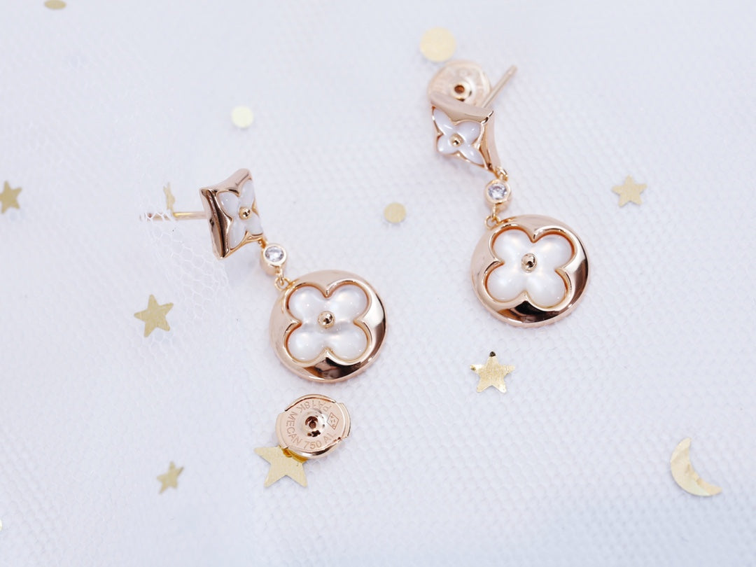 [✨Rose💎]✨Rose💎 AND SUN PINK GOLD MOP DROP EARRINGS