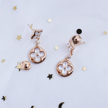 [✨Rose💎]✨Rose💎 AND SUN PINK GOLD MOP DROP EARRINGS