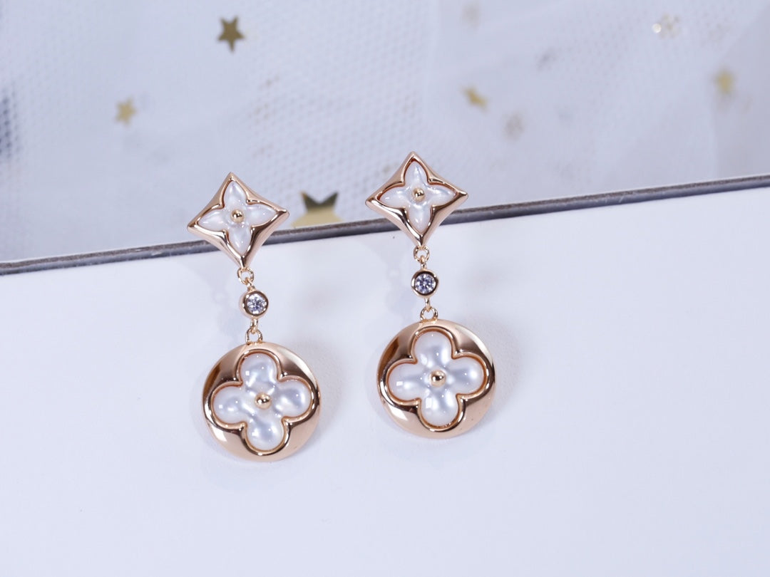 [✨Rose💎]✨Rose💎 AND SUN PINK GOLD MOP DROP EARRINGS