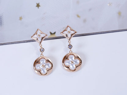 [✨Rose💎]✨Rose💎 AND SUN PINK GOLD MOP DROP EARRINGS