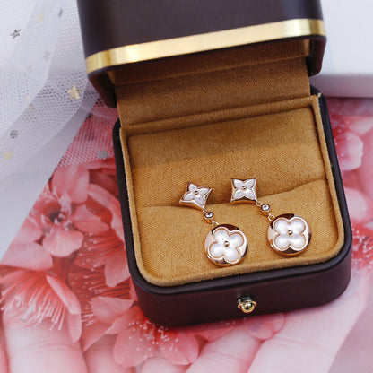 [✨Rose💎]✨Rose💎 AND SUN PINK GOLD MOP DROP EARRINGS