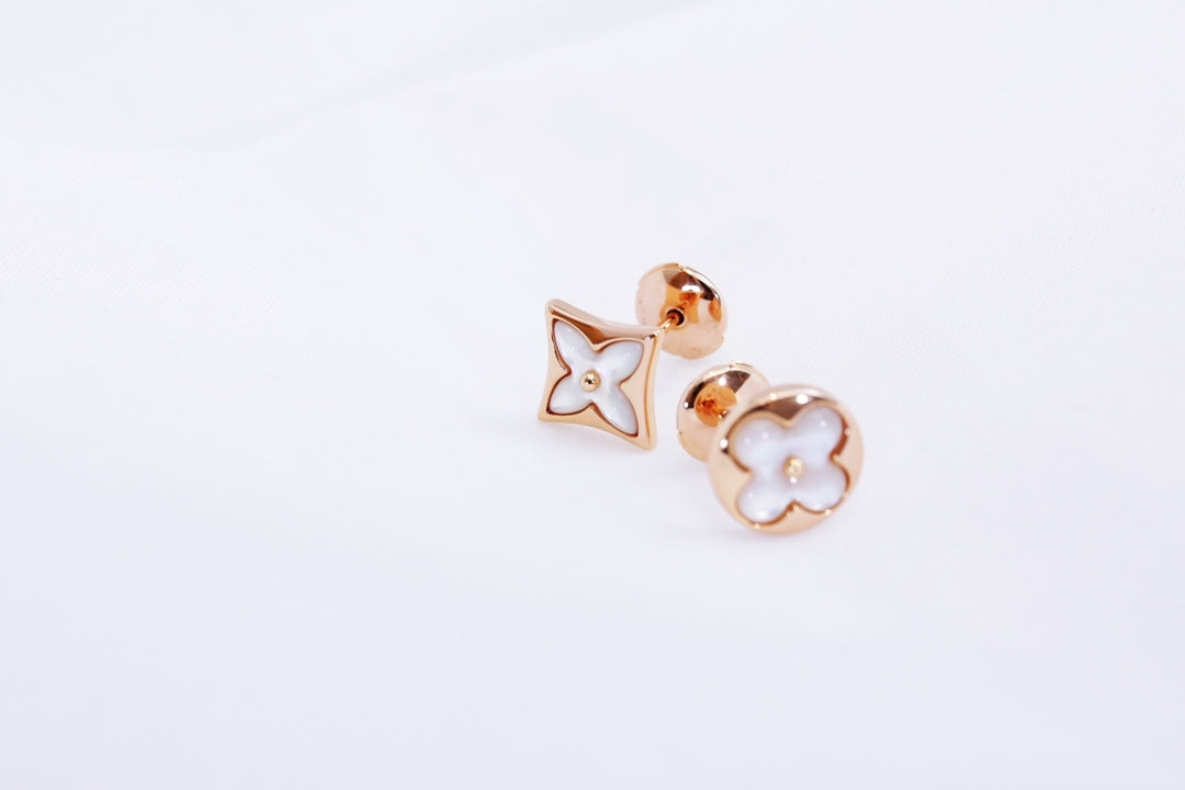 [✨Rose💎]STAR AND SUN PINK GOLD MOP STUD EARRINGS