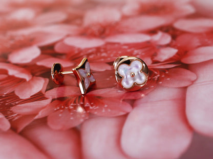[✨Rose💎]✨Rose💎 AND SUN PINK GOLD MOP STUD EARRINGS