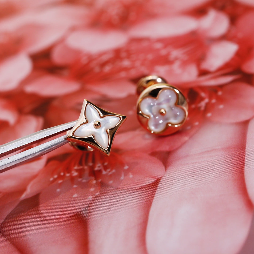 [✨Rose💎]✨Rose💎 AND SUN PINK GOLD MOP STUD EARRINGS