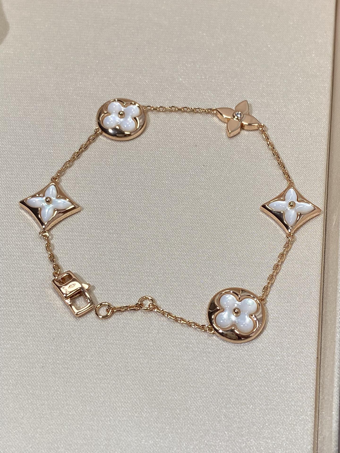 [✨Rose💎]✨Rose💎 AND SUN 5 MOTIF MOP PINK GOLD BRACELET