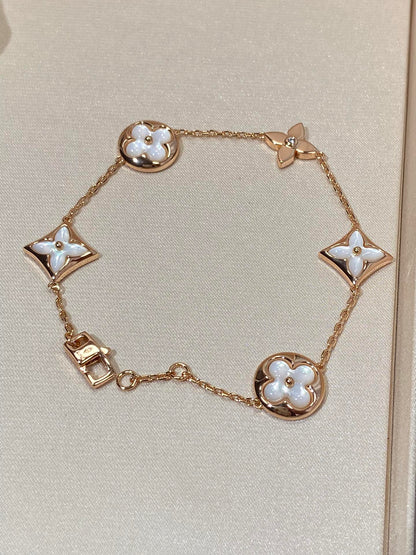 [✨Rose💎]✨Rose💎 AND SUN 5 MOTIF MOP PINK GOLD BRACELET