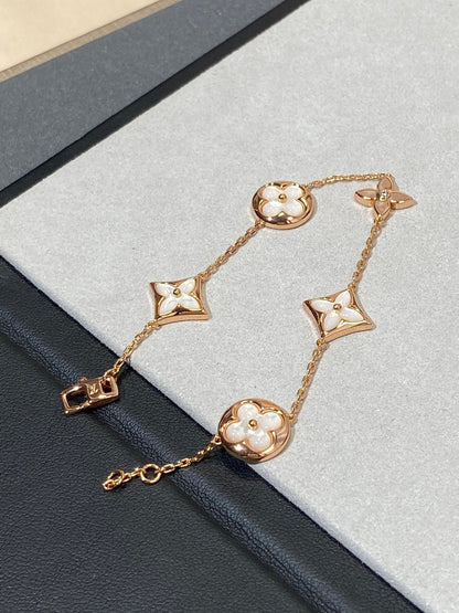 [✨Rose💎]✨Rose💎 AND SUN 5 MOTIF MOP PINK GOLD BRACELET