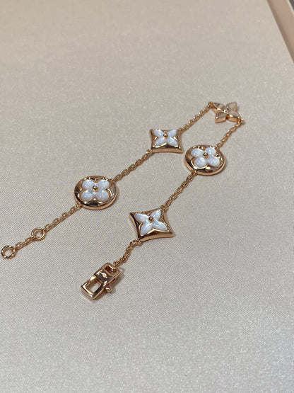 [✨Rose💎]✨Rose💎 AND SUN 5 MOTIF MOP PINK GOLD BRACELET