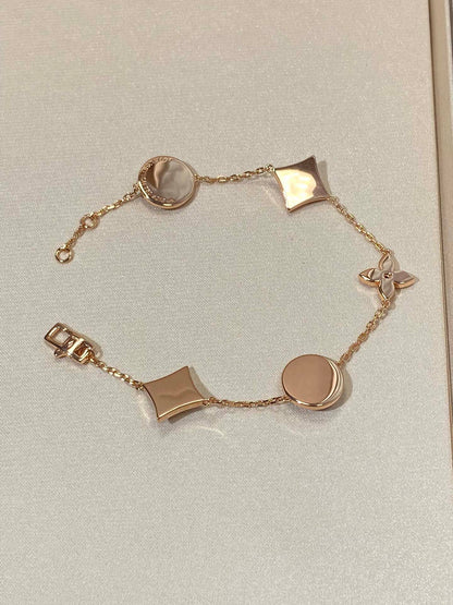 [✨Rose💎]✨Rose💎 AND SUN 5 MOTIF MOP PINK GOLD BRACELET