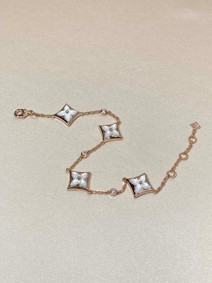 [✨Rose💎]✨Rose💎 4 MOTIF MOP DIAMOND PINK GOLD BRACELET
