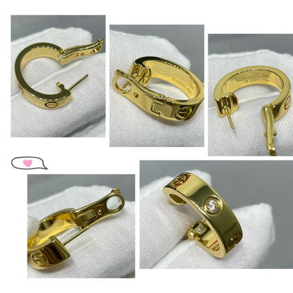 [✨Rose💎]LOVE 5.5MM 1 DIAMOND EARRINGS