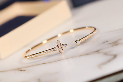 [✨Rose💎]IDYLLE GOLD OPEN BRACELET DIAMOND PAVED