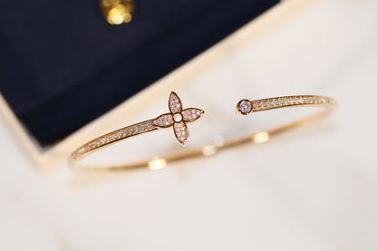 [✨Rose💎]IDYLLE GOLD OPEN BRACELET DIAMOND PAVED