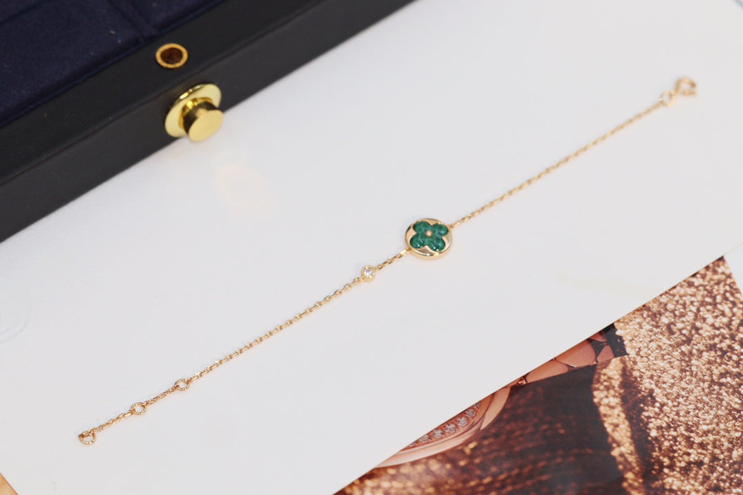 [✨Rose💎]✨Rose💎 AND SUN 4 MOTIF PINK GOLD MALACHITE BRACELET