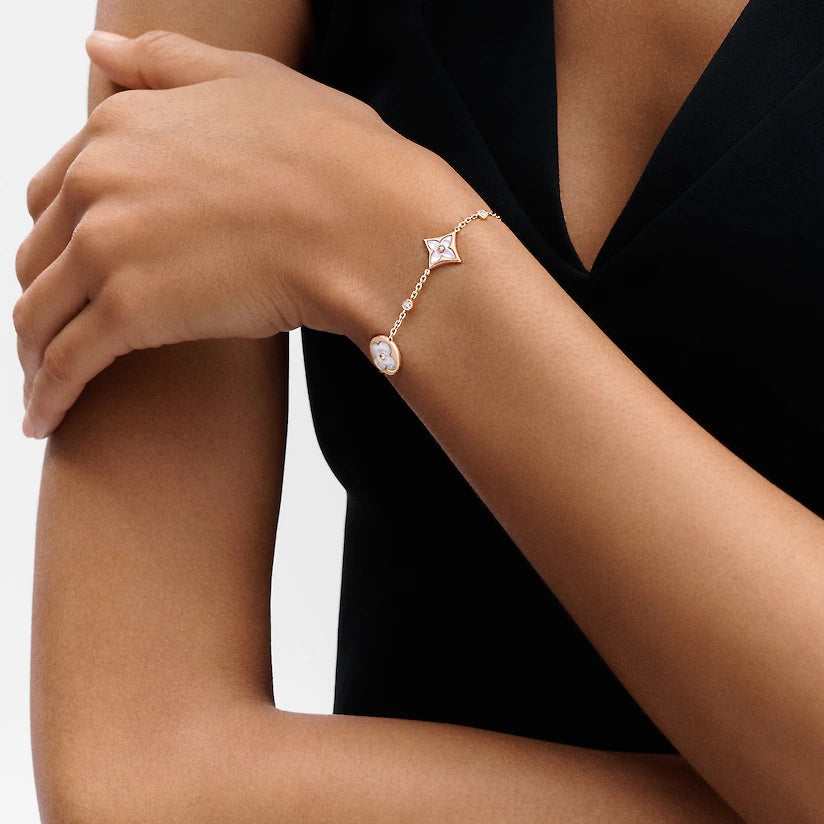 [✨Rose💎]✨Rose💎 AND SUN 4 MOTIF WHITE MOP PINK GOLD BRACELET
