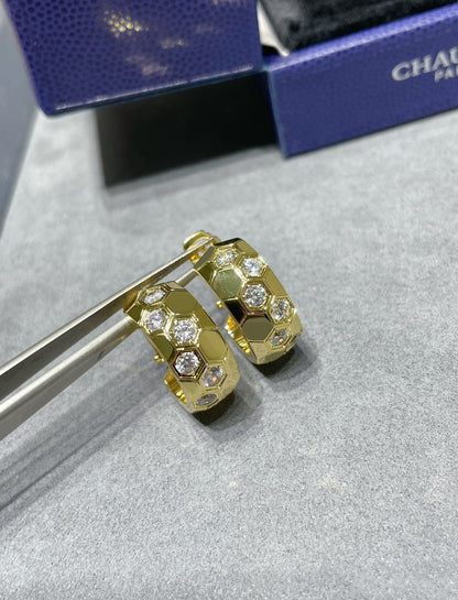 [✨Rose💎]BEE LOVE DIAMOND HOOP EARRINGS
