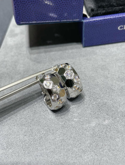 [✨Rose💎]BEE LOVE DIAMOND HOOP EARRINGS