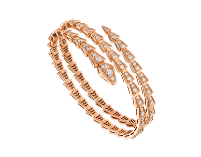 [✨Rose💎]SERPENTI BRACELET PINK GOLD DIAMOND DOUBLE ROW