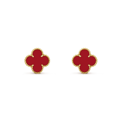 [✨Rose💎]CLOVER MINI 9.5MM CARNELIAN EARRINGS