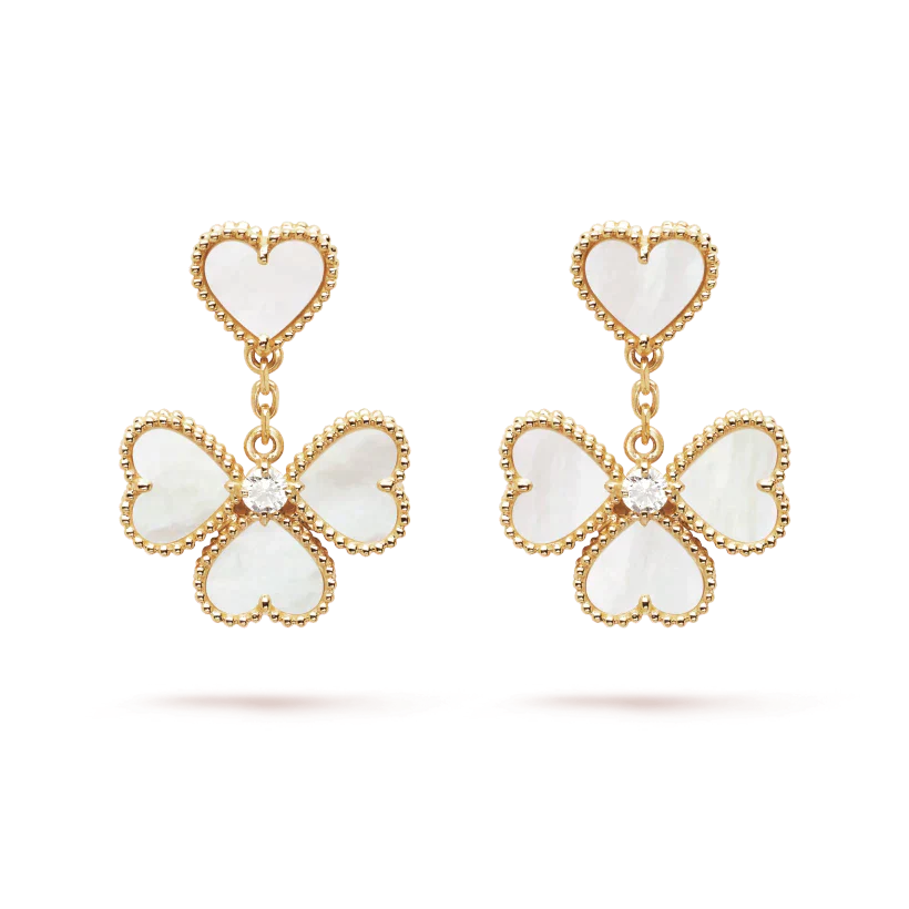 [✨Rose💎]CLOVER SWEET WHITE MOP EARRINGS