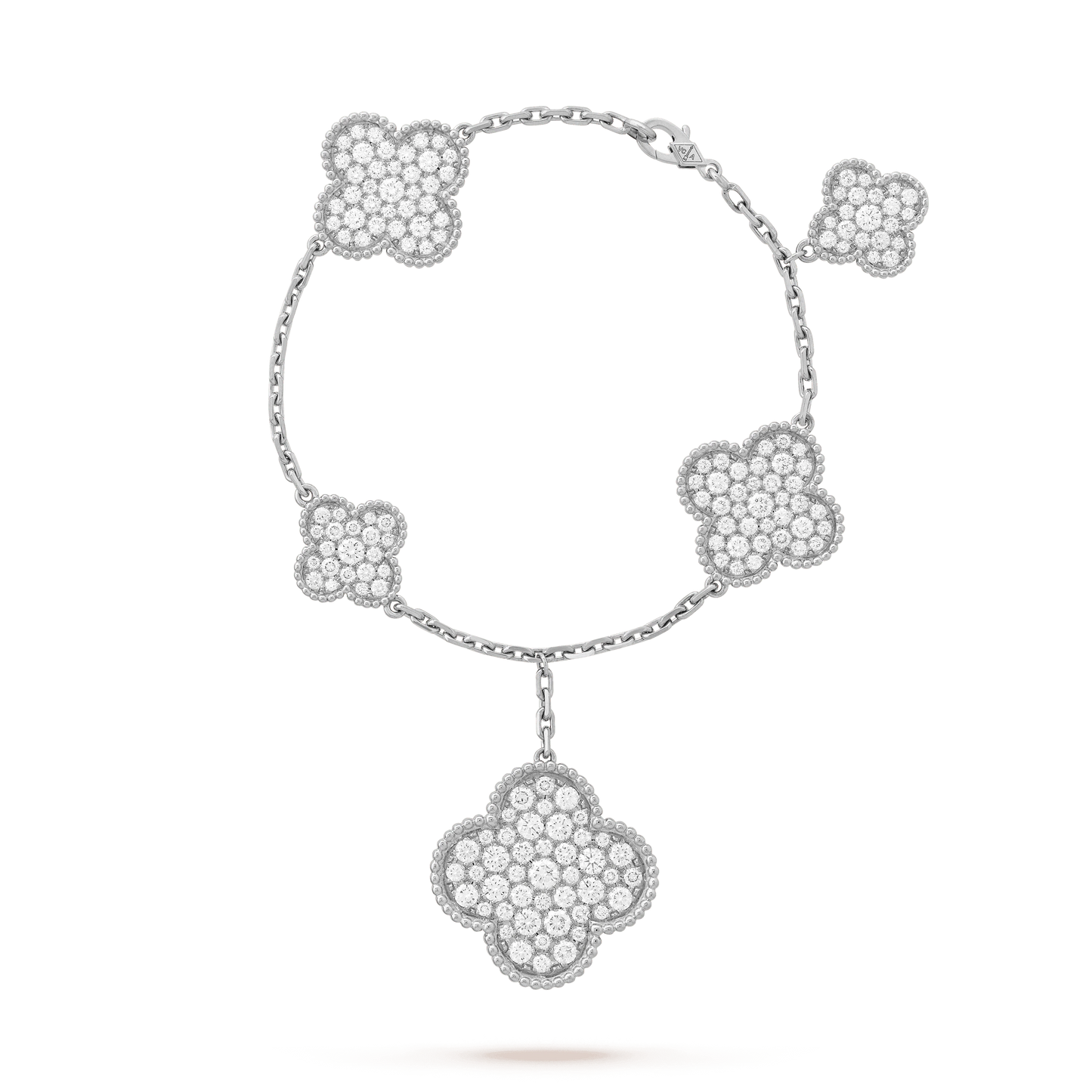 [✨Rose💎]CLOVER 6 MOTIFS SILVER DIAMOND BRACELET