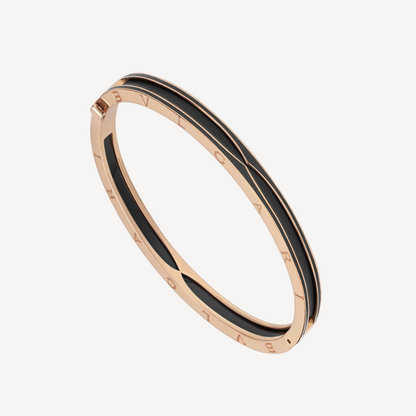 [✨Rose💎]ZERO 1 PINK GOLD WITH MATTE BLACK CERAMIC BRACELET