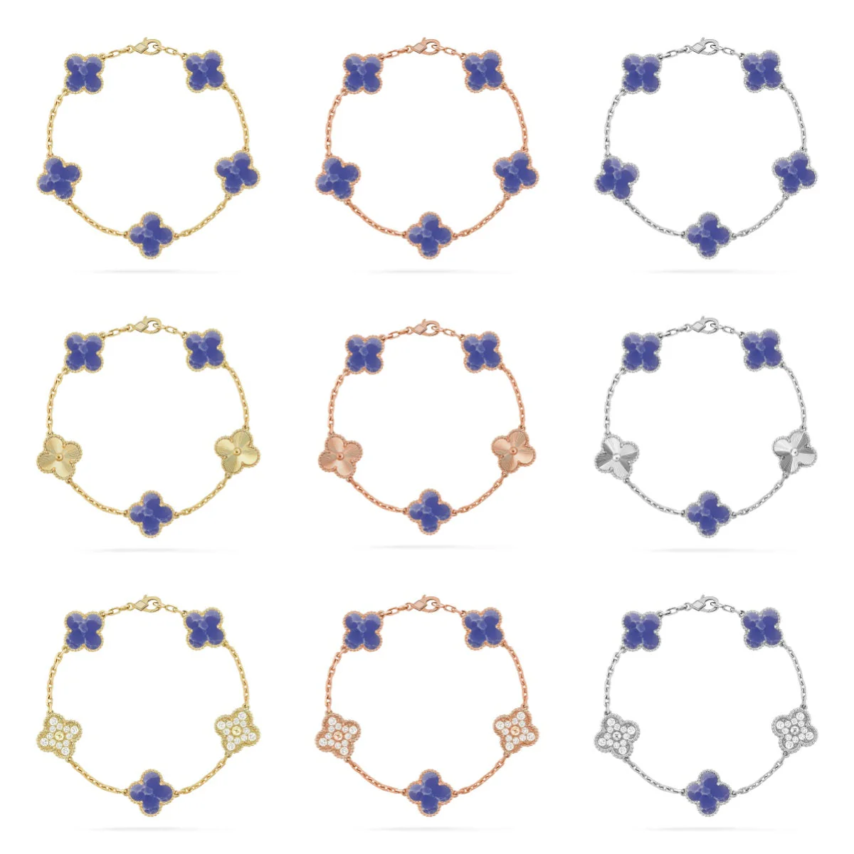 [✨Rose💎]CLOVER 5 MOTIF BLUE VEINS BRACELET COLLECTION