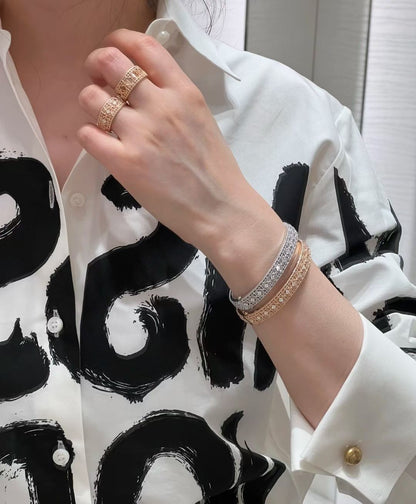 [✨Rose💎]2026 WOVEN-PATTERN BRACELET SET WITH FULL DIAMOND INLAY THREE-COLORS