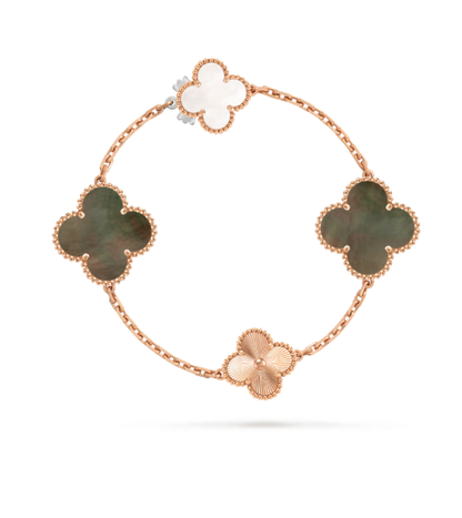 [✨Rose💎]DETACHABLE CLOVER 15(11+4) FLOWER SILVER NECKLACE SET
