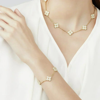 [St✨Rose💎ar Jewelry] CLOVER 5 MOTIF FULL DIAMOND BRACELET COLLECTION