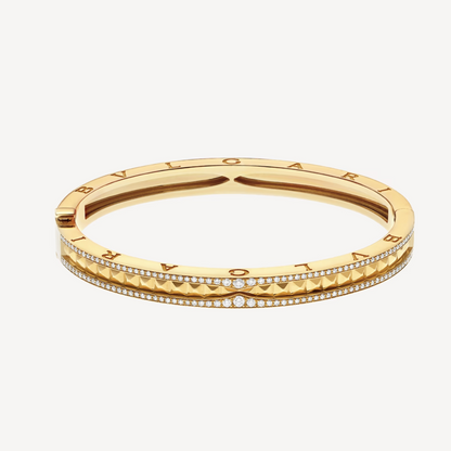 [✨Rose💎]ZERO 1 SPIRAL AND PAVED DIAMOND GOLD BRACELET
