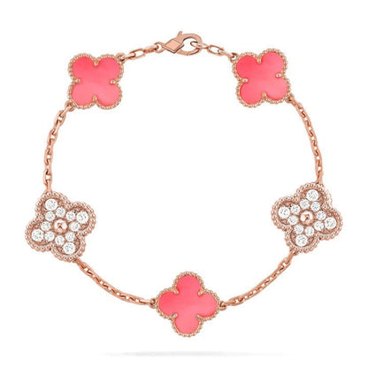 [✨Rose💎] CLOVER 5 MOTIFS  PINK MOP BRACELET COLLECTION
