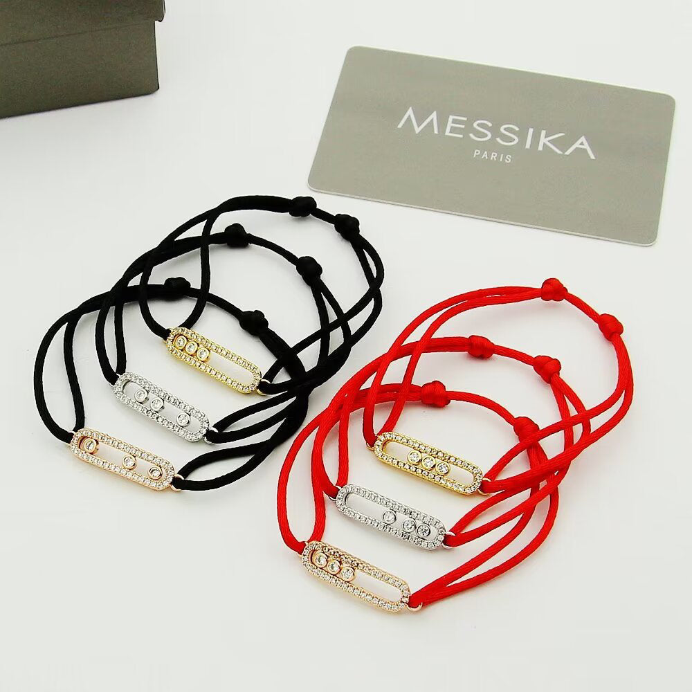 [✨Rose💎]Messika Care(s) pink cord pav茅 bracelet