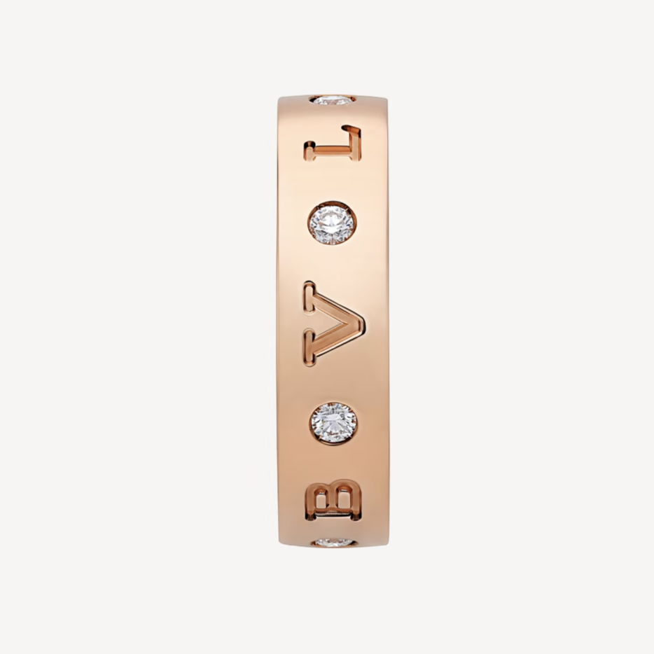 [✨Rose💎]ZERO 1 ESSENTIAL PINK GOLD BAND WITH DIAMONDS RING