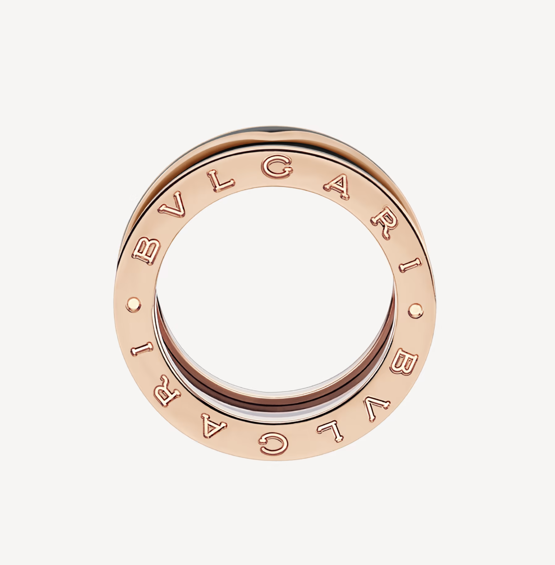 [✨Rose💎]ZERO 1 TWO-BAND WITH MATTE BLACK CERAMIC PINK GOLD RING