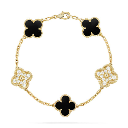 [✨Rose💎] CLOVER 5 MOTIF ONYXS BRACELET COLLECTION