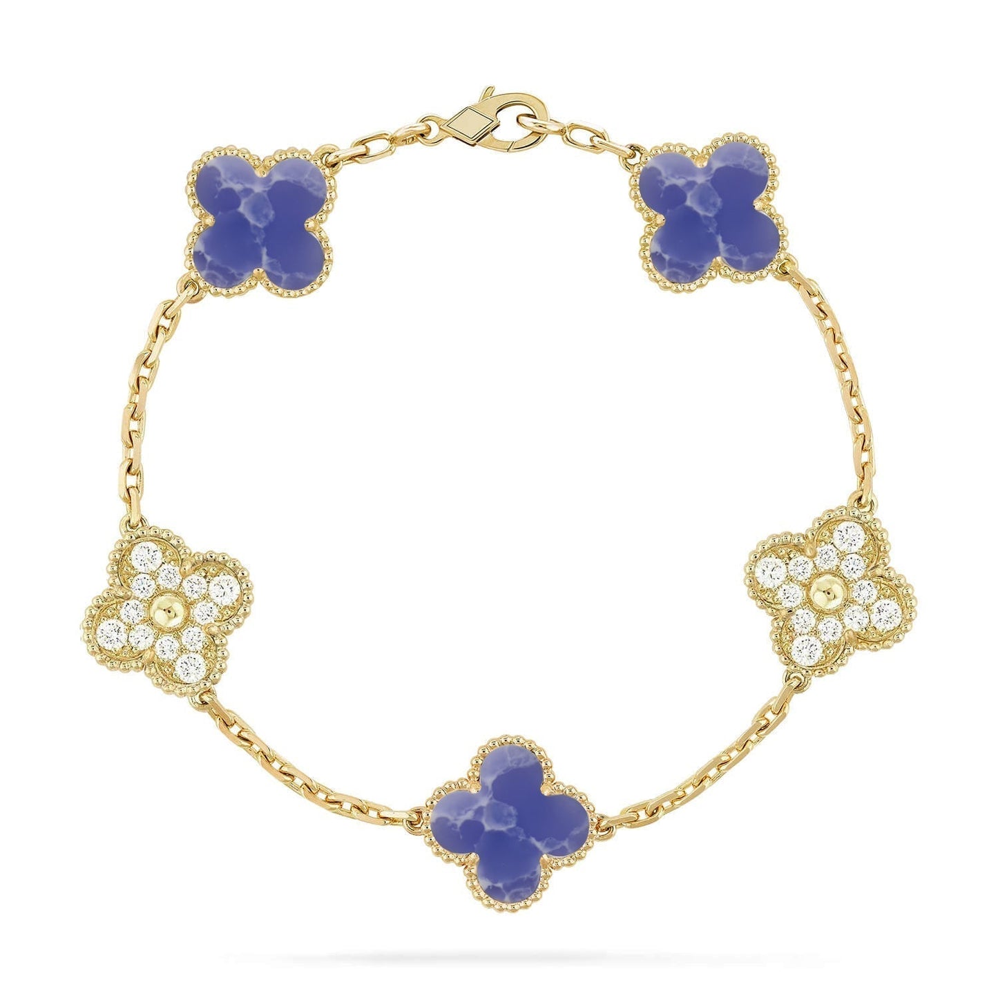 [✨Rose💎]CLOVER 5 MOTIF BLUE VEINS BRACELET COLLECTION