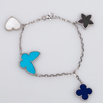 [✨Rose💎]LUCKY SPRING SILVER BRACELET 4 MOTIF